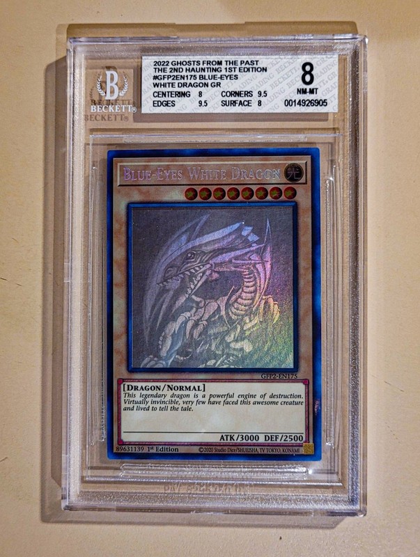 Yu-Gi-Oh Blue-Eyes White Dragon Ghost Rare GFP2 BGS NM-MT 8