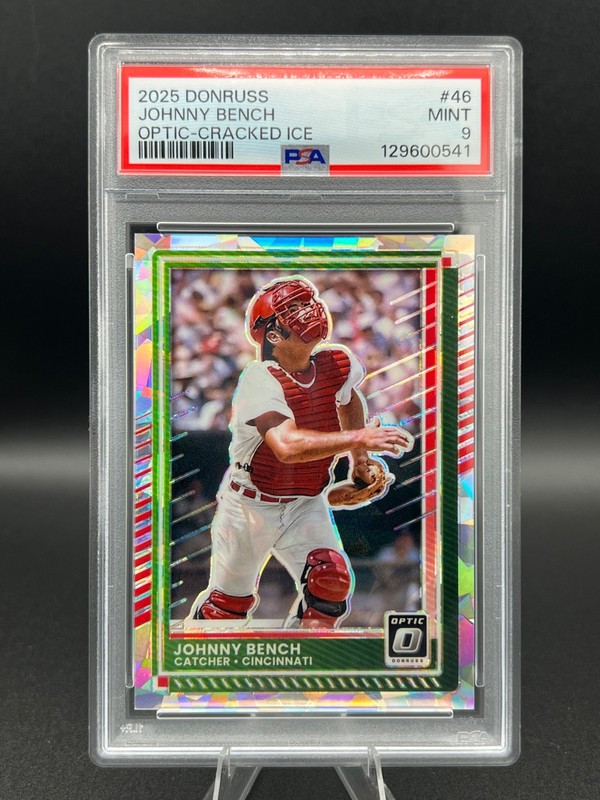 2025 Optic Johnny Bench /25 Cracked Ice PSA 9 POP 1 view 2