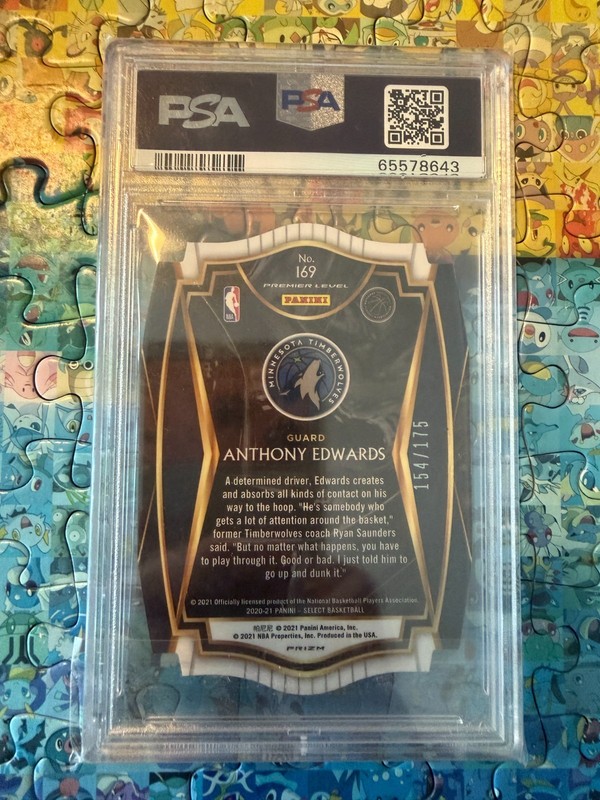 2020 Select #169 Anthony Edwards Maroon Die Cut /175 GEM MT PSA 10! view 2