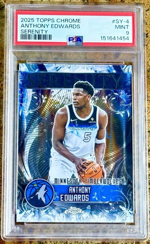 2025 Topps Chrome Basketball #SY-4 Anthony Edwards Serenity PSA 9 MINT