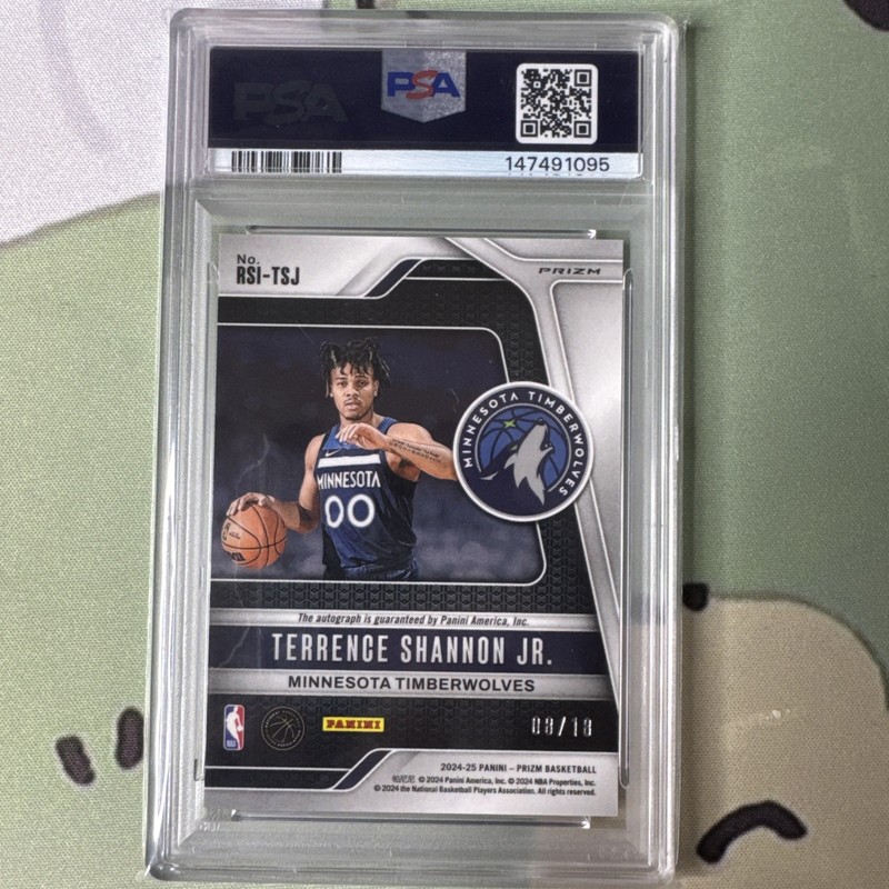 2024-25 Panini Prizm - Terrence Shannon Jr. Lotus RC Auto /18 - Super Rare PSA 9 view 2