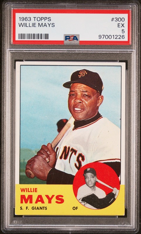 1963 Topps #300 Willie Mays PSA 5 EX CENTERED Nice Eye Appeal New Label