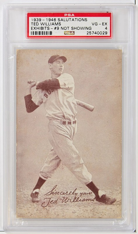 1939-1946 Salutations - Ted Williams Exhibits - #9 Not Showing PSA 4 VG-EX