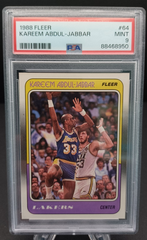 Kareem Abdul-Jabbar 1988-89 Fleer #64 Los Angeles Lakers HOF -PSA 9 MINT