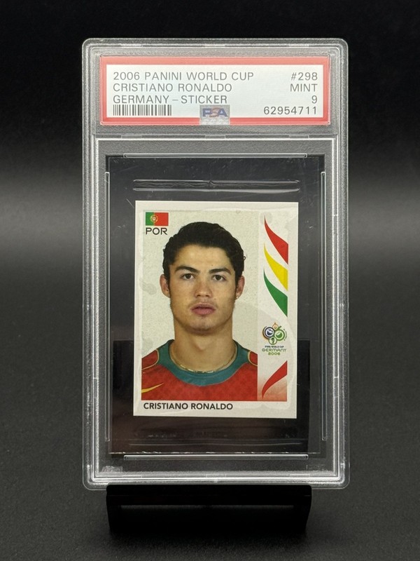 2006 PANINI WORLD CUP GERMANY STICKER #298 CRISTIANO RONALDO PSA 9