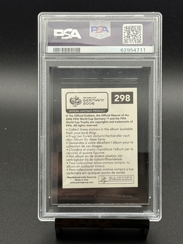2006 PANINI WORLD CUP GERMANY STICKER #298 CRISTIANO RONALDO PSA 9 view 2