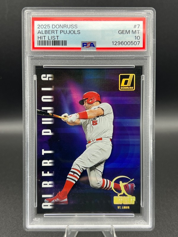 2025 Donruss Hit List Albert Pujols PSA 10 POP 2 - Cardinals view 2