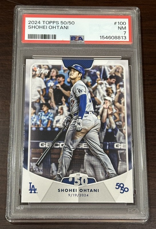 2024 Topps Shohei Ohtani 50/50 Iconic HR #50 Card #100 PSA 7 NM Dodgers