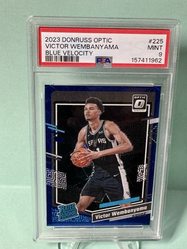 2023-24 Panini Donruss Optic Victor Wembanyama #225 Blue Velocity PSA 9