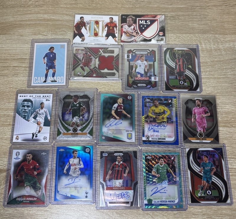 Huge Soccer World Cup Card Lot Messi Ronaldo Autos Numbered Pulisic RC /20 Prizm