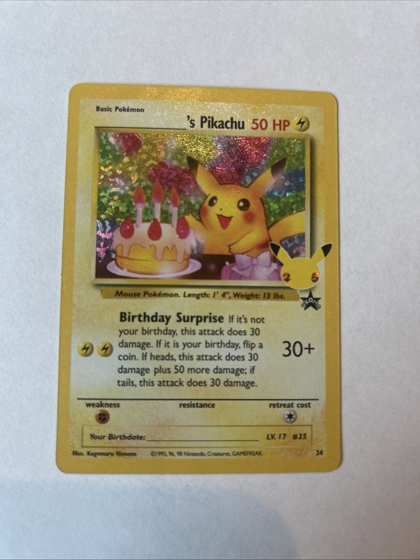 Pokémon Celebrations Birthday Pikachu Near Mint