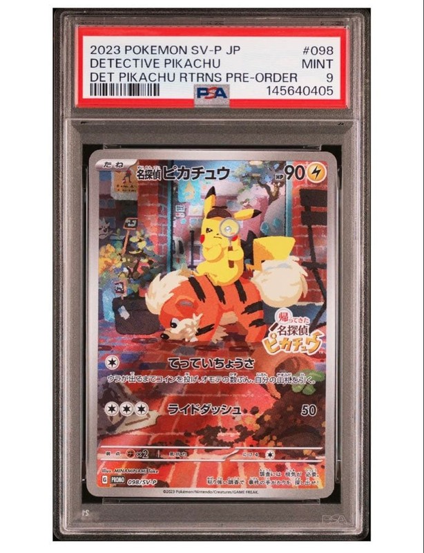 Detective Pikachu PROMO SV-P 098/SV-P PSA9 Scarlet Violet Pokemon Card