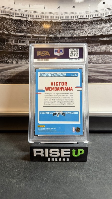 2023-24 Donruss Rated Rookie VICTOR WEMBANYAMA Rookie PSA 9 #220 view 2
