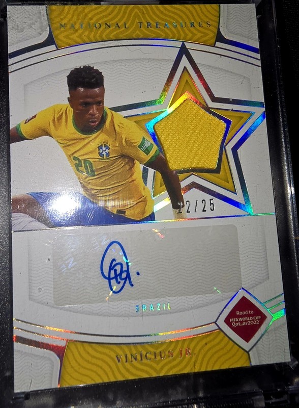 🤑$3K 10/10? U JUDGE🤩FREE PSA CERT! GLOWING VINICIUS JR AUTO NATIONAL TREASURES