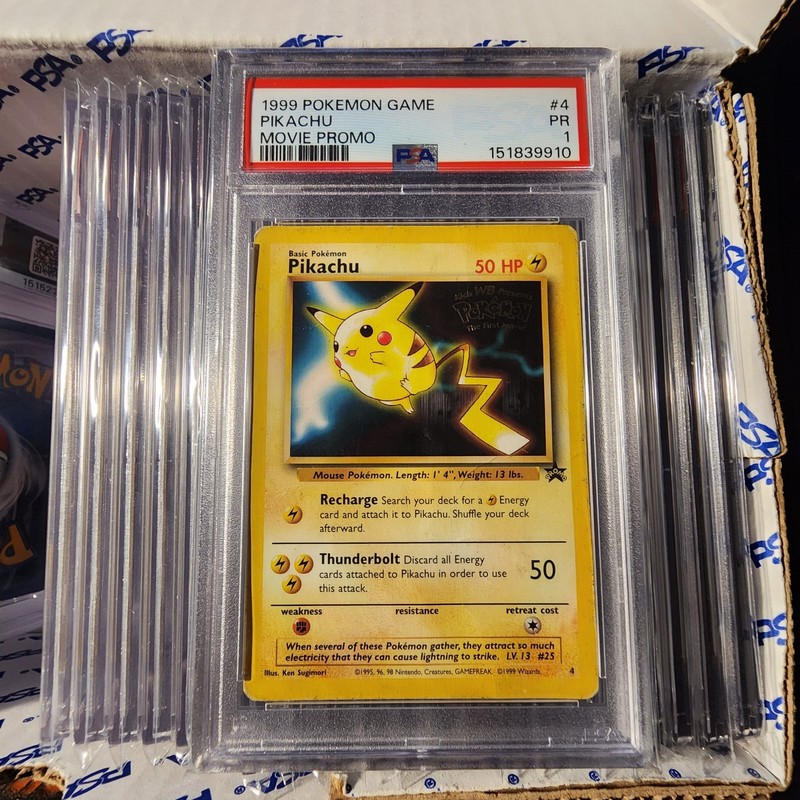 PSA 1 Poor - Pikachu 1999 WB Movie Stamped Promo Black Star #4 Pokémon Game