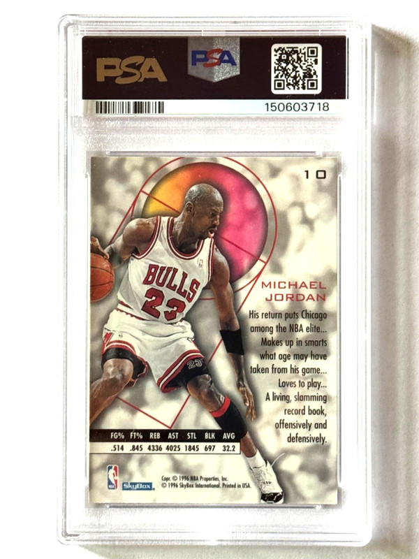 1995 Michael Jordan Skybox E-XL #10 PSA 8 view 2