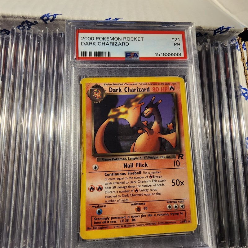 PSA 1 Poor Dark Charizard 21/82 Unlimited Non Holo - Team Rocket  WOTC - Vintage