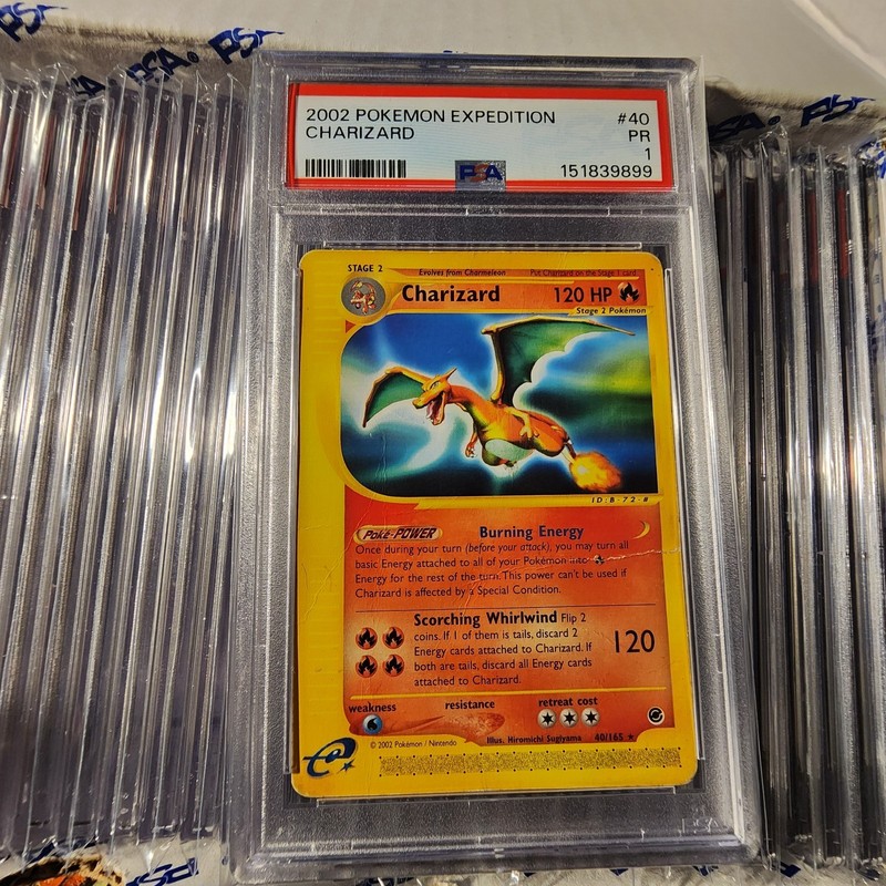 2002 POKEMON EXPEDITION #40 CHARIZARD PSA 1 Poor