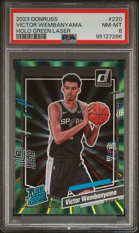 2023-24 Panini Donruss Rated ROOKIE Victor Wembanyama Green Laser (RC) Spurs PSA
