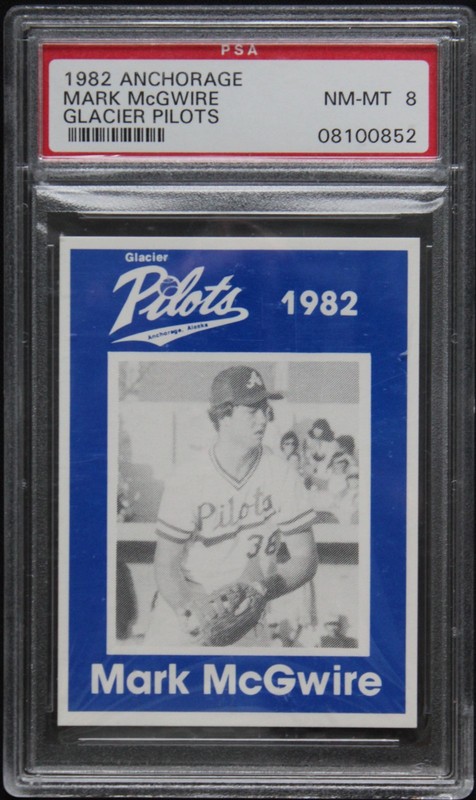 1982 ANCHORAGE GLACIER PILOTS MARK MCGWIRE PRE ROOKIE RC PSA 8 NM-MT