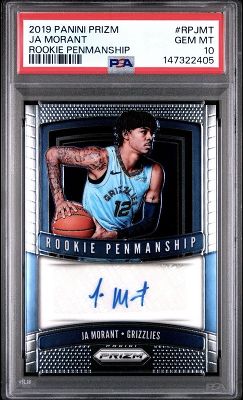 2019-20 Panini Prizm Ja Morant RC Rookie Penmanship Autographs RPJMT PSA 10 Auto