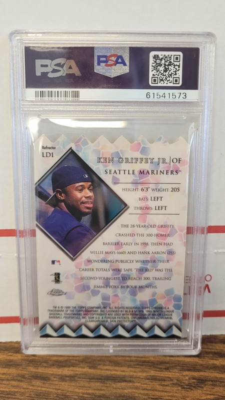 1999 Topps Chrome KEN GRIFFEY JR Lords Of The Diamond Refractor PSA 9 Mint view 2