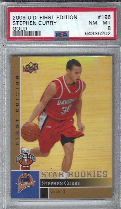 2009 UPPER DECK FIRST EDITION "GOLD" #196 STEPHEN CURRY RC PSA 8