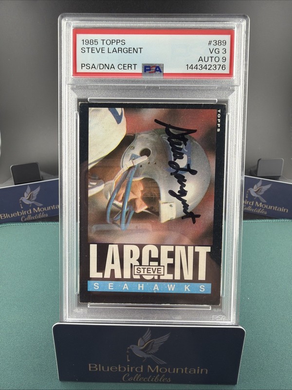 1985 Topps Steve Largent #389 Autograph PSA 7 Auto 10 Gem Mint - Low Pop!