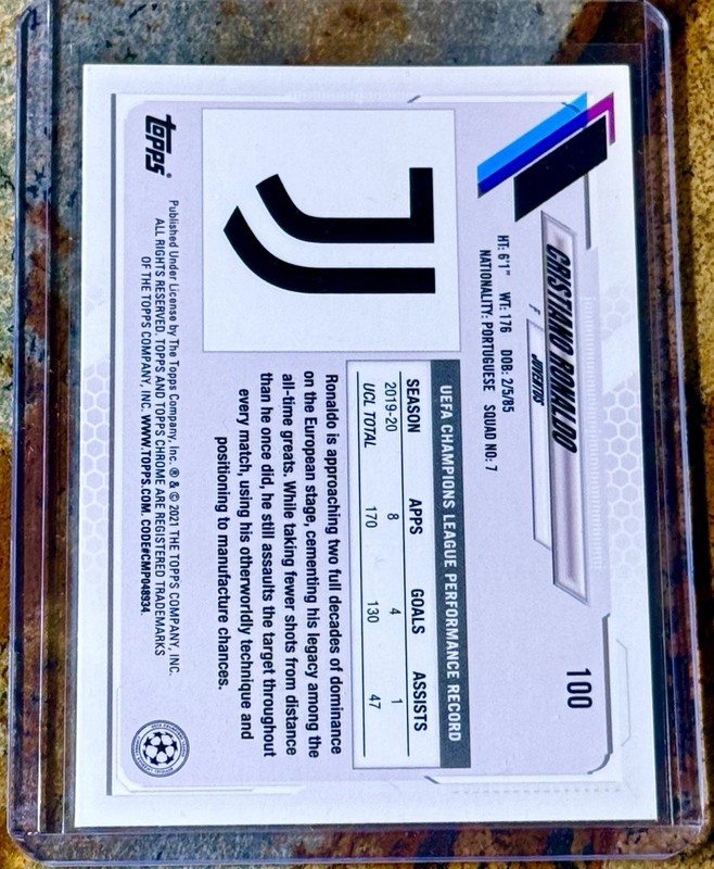 Cristiano Ronaldo 2020-21 Topps Chrome X Steve Aoki Base #100 view 2