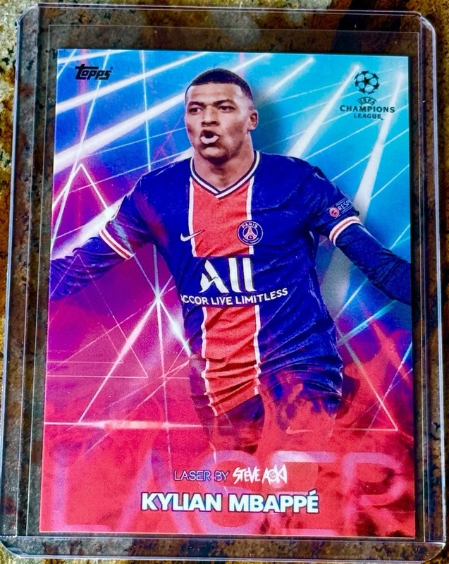 2021 Topps UEFA NNO KYLIAN MBAPPE Laser by Steve Aoki Insert Paris Saint-Germain