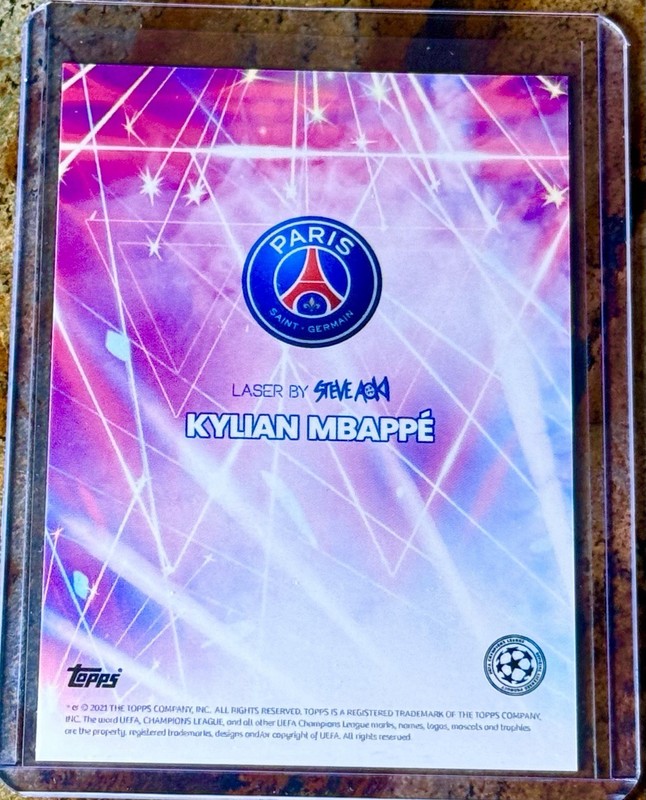 2021 Topps UEFA NNO KYLIAN MBAPPE Laser by Steve Aoki Insert Paris Saint-Germain view 2
