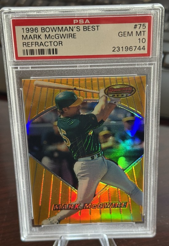 1996 MARK MCGWIRE BOWMAN'S BEST REFRACTOR #75 PSA 10