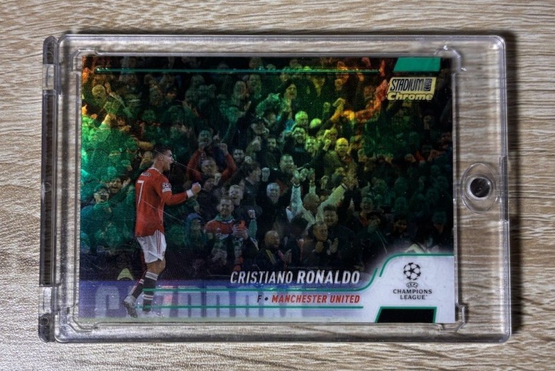 Cristiano Ronaldo 2021 Topps Stadium Club Chrome UCL #7 Teal Aqua Refractor /125