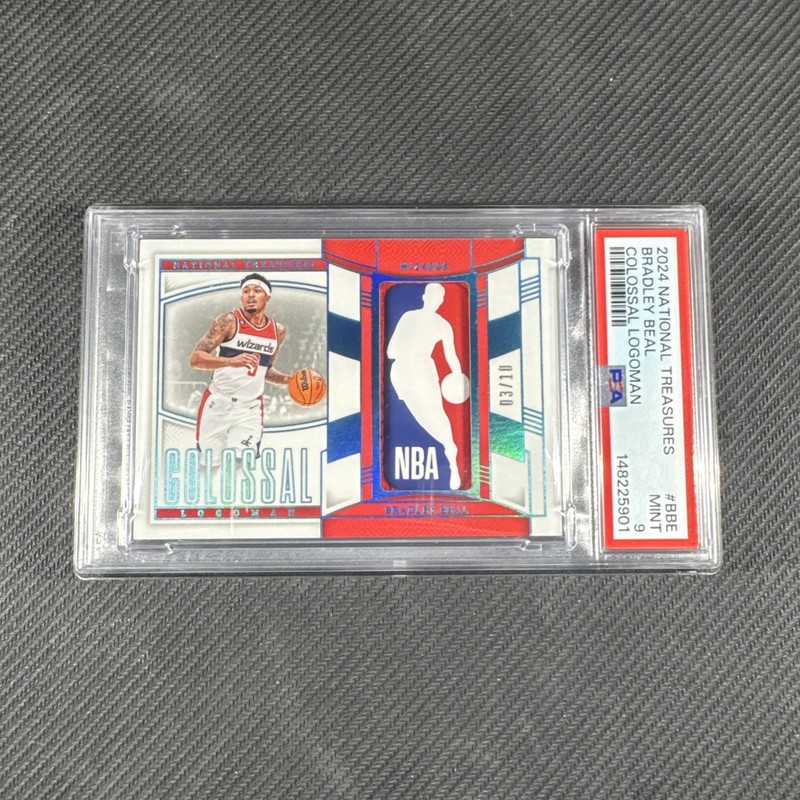 2024-25 National Treasures Bradley Beal #BBE Colossal Logoman 3/10 PSA 9