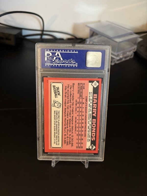 1986 TOPPS TRADED BARRY BONDS ROOKIE CARD #11T PSA 8 view 2