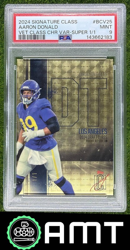 Aaron Donald PSA 9 2024 Topps Signature Class 1/1 Variations Superfractor Rams