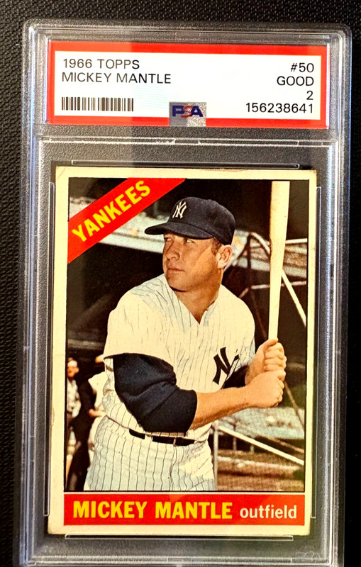 1966 Topps - Mickey Mantle #50 PSA 2 New York Yankees Vintage