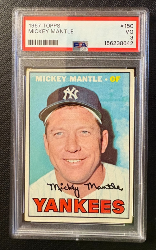 1967 Topps - Mickey Mantle #150 PSA 3 New York Yankees Vintage