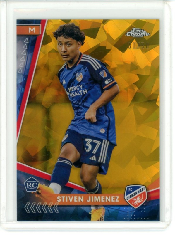 2024 TOPPS CHROME MLS SOCCER SAPPHIRE ROOKIE GOLD STIVEN JIMENEZ /50