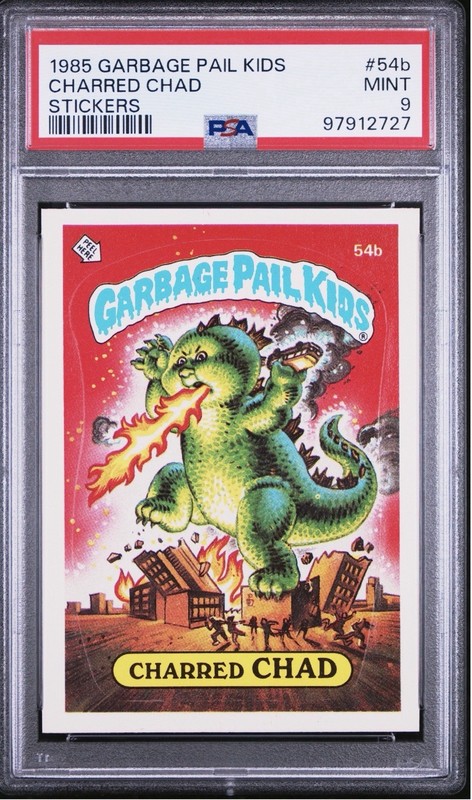1985 Garbage Pail Kids Charred Chad #54b PSA 9 Mint Matte Pop 41 OS2 GPK Topps
