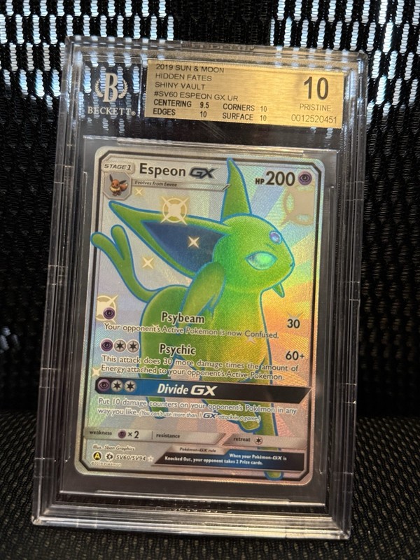 Pokemon BGS 10 Pristine Espeon GX Hidden Fates SV60