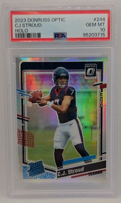 C.J. Stroud *PSA 10* Holo Prizm 2023 Panini Donruss Optic - Rated Rookie #244 RC