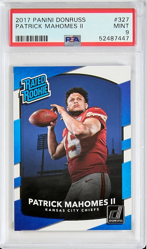 2017 Panini Donruss #327 - Patrick Mahomes II Rated Rookie PSA 9 Mint RC