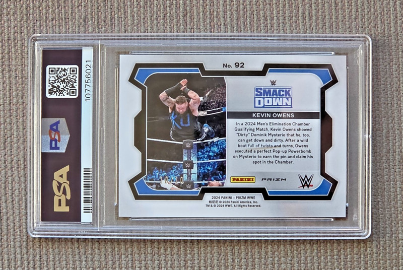 2024 Panini Prizm WWE Kevin Owens Under Card Gold Prizm # /10 PSA 10 Gem Mint view 2