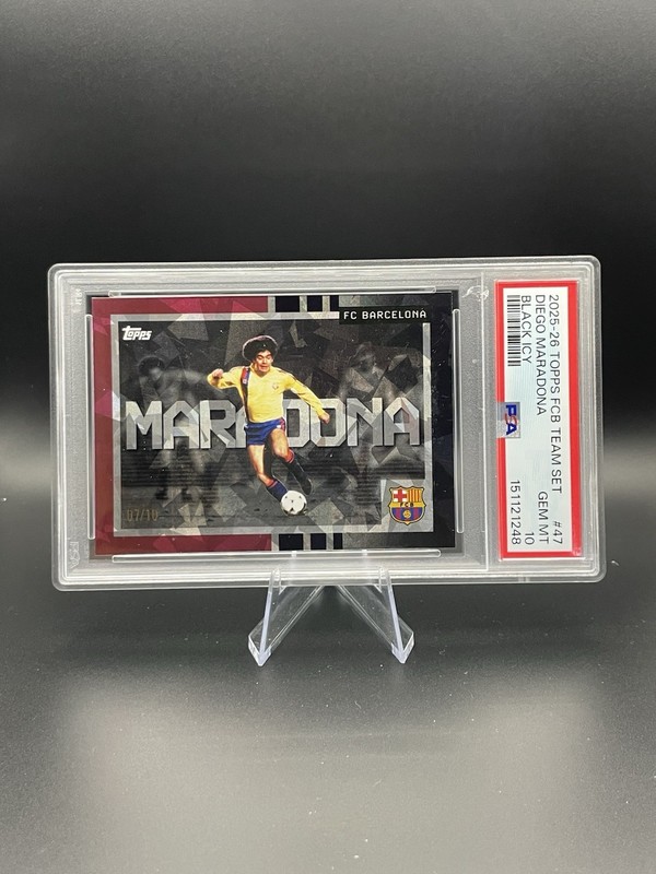 2025 Topps FC Barcelona Team Set Black Icy#47 DIEGO MARADONA /10 PSA 10