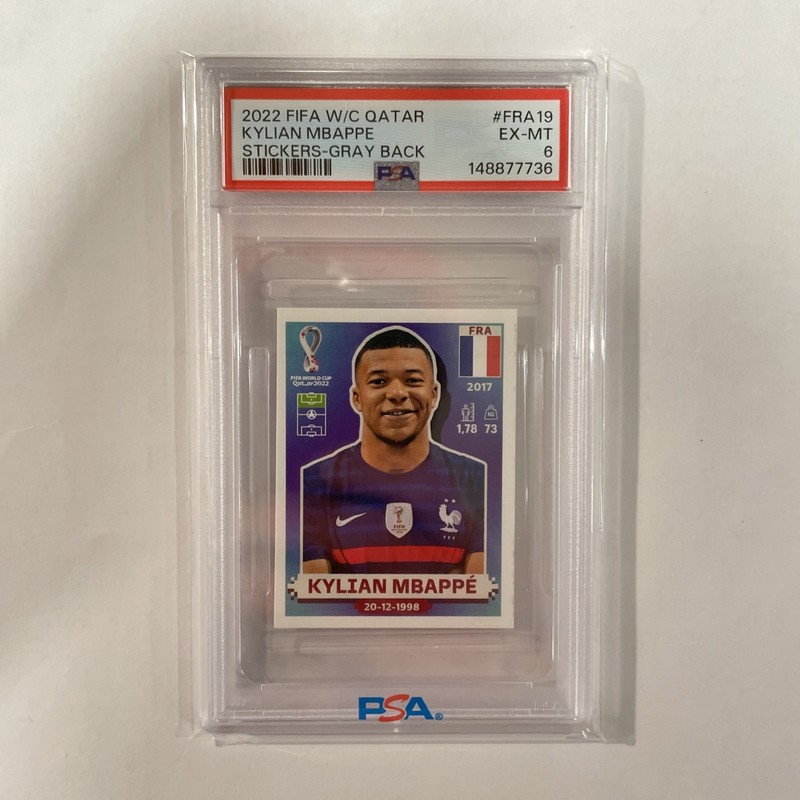 🇫🇷 Kylian Mbappe 2022 FIFA World Cup Qatar Sticker PSA 6 France Real Madrid