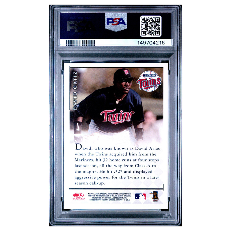 DAVID ORTIZ Auto psa 6 Autograph 1998 Donruss signature Baseball Card MLB view 2