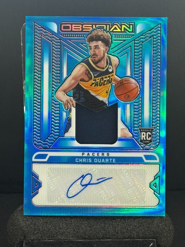CHRIS DUARTE Rookie Patch AUTO RPA 2021-22 OBSIDIAN BLUE RC Pacers Basketbal /27