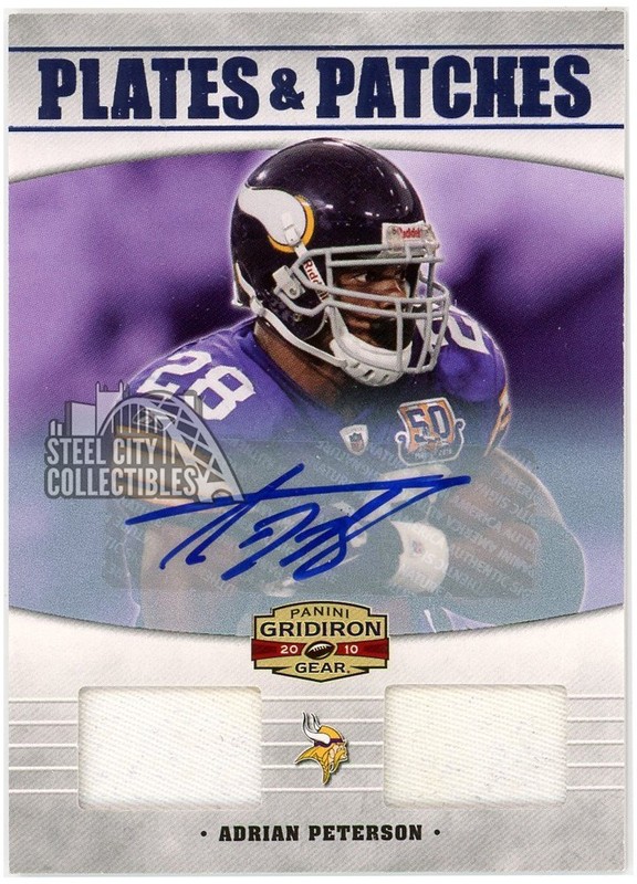 Adrian Peterson 2010 Gridiron Gear Plates & Patches Game-Used Jersey Auto 3/10