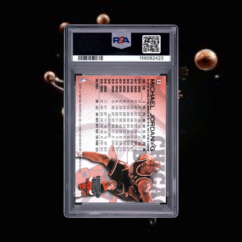 1996 FLEER #13 MICHAEL JORDAN PSA 8 view 2